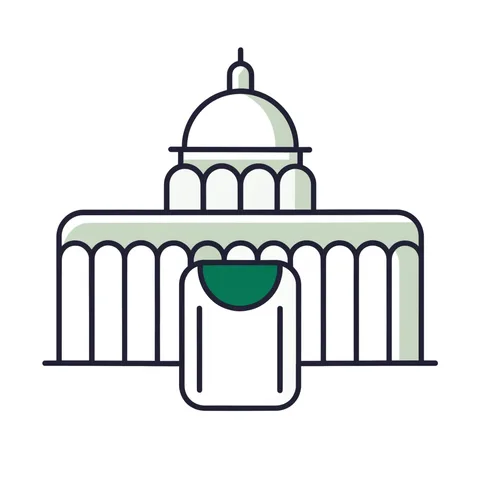 Treasury certificate in front of a domed government building, representing government debt