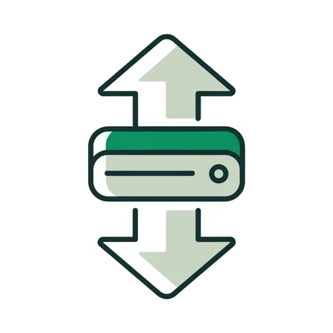 Mirrored up and down arrows around a stock certificate, representing long and short positions