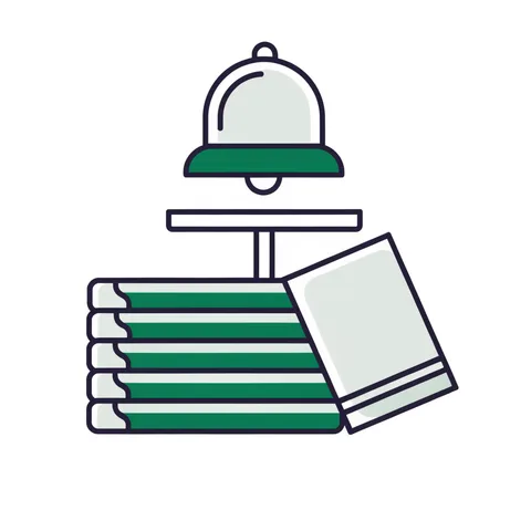 Opening bell over stacked stock certificates and a prospectus, representing securities offerings