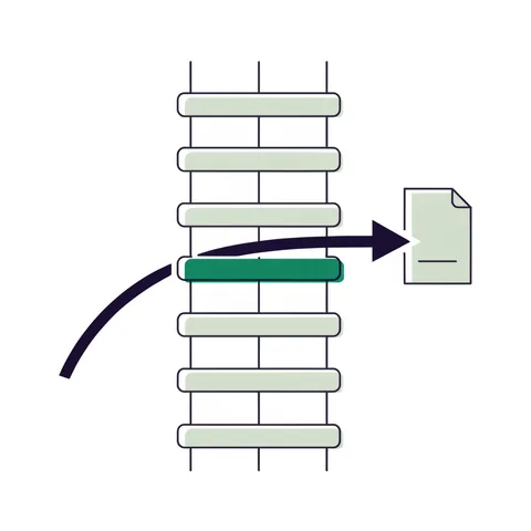 Price ladder with a highlighted rung feeding an order ticket, representing order types