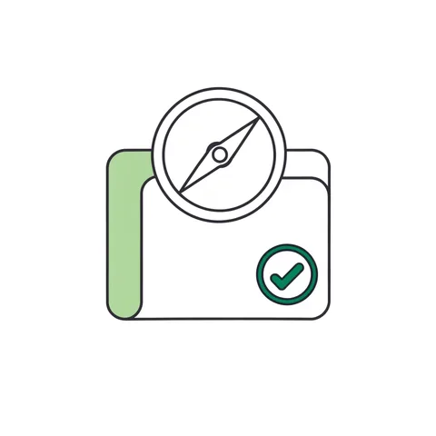 Compass on a checkmarked client folder, representing Regulation Best Interest and suitability
