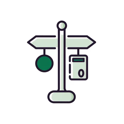 Signpost hanging a coin and a certificate on opposite arms, representing trading capacity