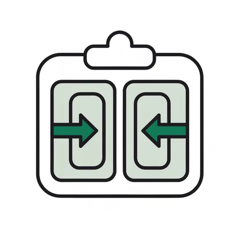 Clipboard holding two forms with opposite arrows, representing Form U4 and U5 reporting